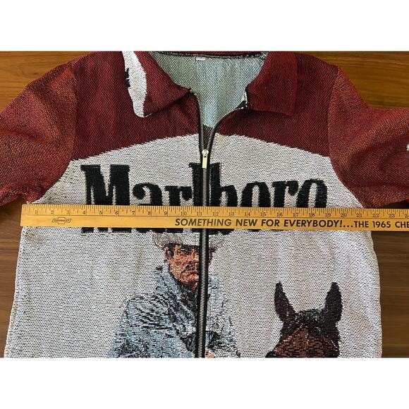 Marlboro Cowboy Tapestry Zip Jacket Western Graphic Size Small - Picture 6 of 9
